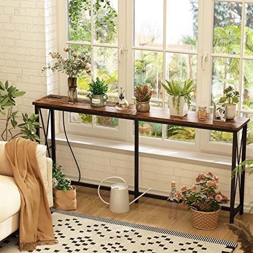 ba0538655df94a208a4bc576ded3eb0d SUPERJARE 70 Inch Console Table with 2 Outlet and 2 USB Ports