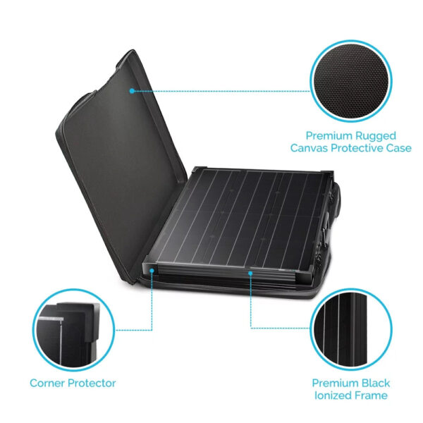Renogy 100W 12V Monocrystalline off Grid Portable Foldable Solar Panel Suitcase Built-In Kickstand