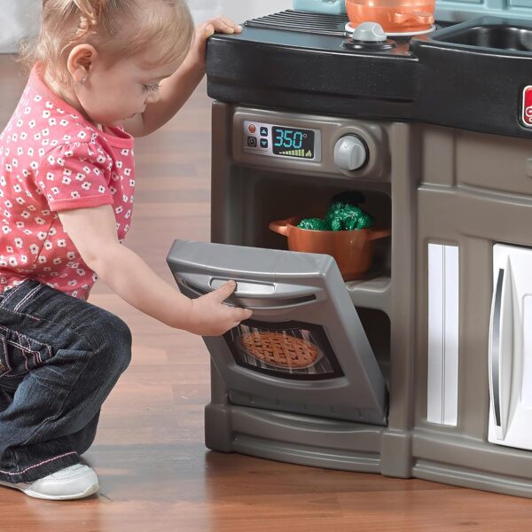 baa779979dc34081bfcb06e83b8bfc4c Step2 Best Chefs Kids Kitchen Playset, Indoor/Outdoor Kitchenette, Interactive Play with Lights and Sounds, Made of Durable Plastic, Includes 25 Piece Toy Accessories, For Toddlers 2+ Years Old