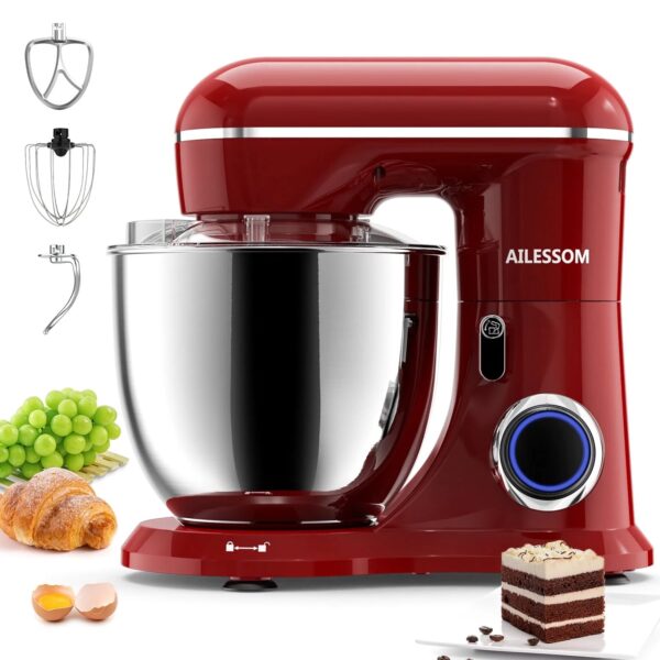 babe08500134434a83b69935a8fd7823 Ailessom New Stand Mixer,6.5-QT 660W 10-Speed Tilt-Head Kitchen Electric Mixer with Bowl, Dough Hook, Beater, Whisk for Most Home Cooks, (Empire Red)