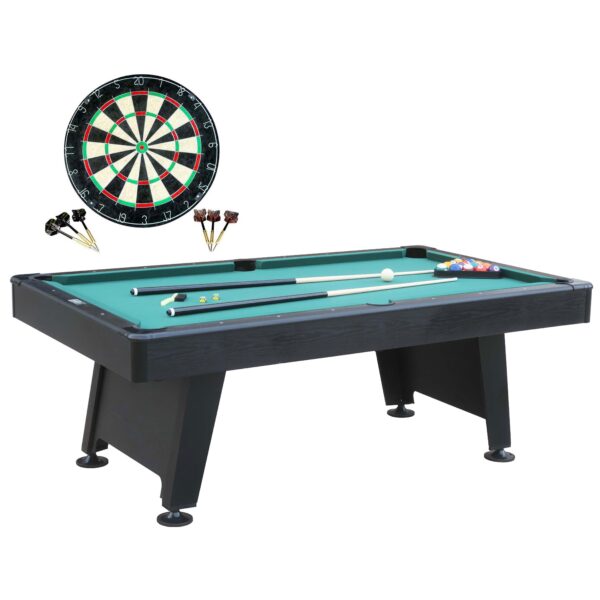 bb62c4545e354c608c0b72891c367de7 Barrington Billiard 84" Arcade Pool Table with Bonus Dartboard Set, Green