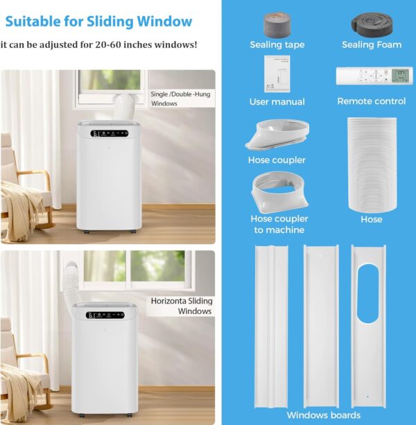 bb735472f8d841c18c156dbe9dfe4ae3 Portable Air Conditioners 14000Btu with Remote Control, 3-in-1 Free Stand Smart Cooling AC Unit with Dehumidifier, Fan, Cools Room up to 700 sq.ft, Auto Swing,24H Timer, Windows Kit Included