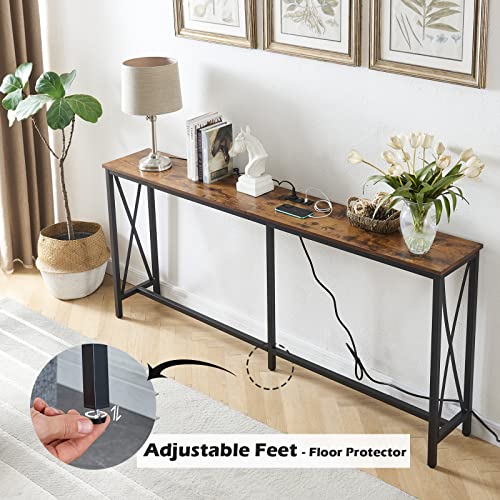 bb8a054dc0d540a6a1786dcd3a834e3d SUPERJARE 70 Inch Console Table with 2 Outlet and 2 USB Ports