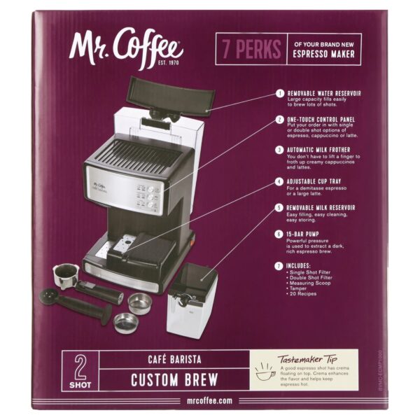 bbbcef32925b40a7ae888010ed4eb188 Mr. Coffee New Cafe Barista Black & Silver Premium Espresso/Latte/Cappuccino Maker