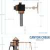 Backyard Discovery Canyon Creek Cedar Wood Swing Set with Wave Slide, Clubhouse, Play Kitchen, Picnic Area, Belt Swings, Web Swing, Rock Wall, Balconies, Playhouse, Step Ladder, Outdoor Playset