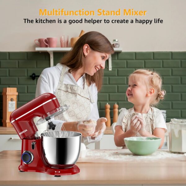 bd4cacae42424bf89c2525fcb5d71fae Ailessom New Stand Mixer,6.5-QT 660W 10-Speed Tilt-Head Kitchen Electric Mixer with Bowl, Dough Hook, Beater, Whisk for Most Home Cooks, (Empire Red)