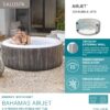 Bestway SaluSpa Fiji AirJet Large Round 2 to 4 Person Inflatable Hot Tub Portable Outdoor Spa with 120 AirJets and EnergySense Cover, Grey