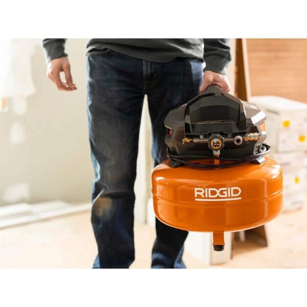 be2e14e41f9342ad86260869f9feb23b 6 Gal. Portable Electric Pancake Air Compressor w/ 18GA Brad Nailer, 16GA Straight Finish Nailer, & 18GA Finish Stapler R69603FK