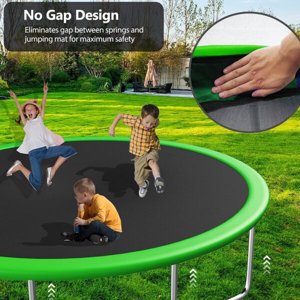 LISUEYNE 12ft Trampoline with Slide and Swing,Recreational Trampoline with Basketball Hoop and Ladder,Outdoor Fitness Trampoline for Kids Adults,1000 LBS Weight Capacity