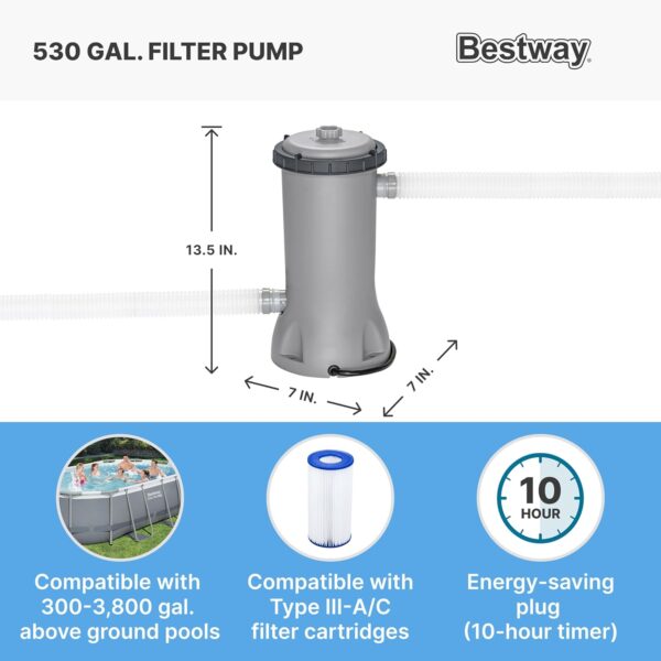 be464d21722044a680e1d8d7d2c078f3 Bestway Oval Above Ground Pool Set (10' x 6'7" x 33")| Includes Filter Pump & ChemConnect Dispenser