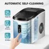 Nugget Ice Maker Countertop with Handle, Ready in 6 Mins, 34lbs Per Day, Removable Top Cover, Auto-Cleaning, Portable Sonic Ice Maker with Basket and Scoop, for Home/Party/RV/Camping (Black)