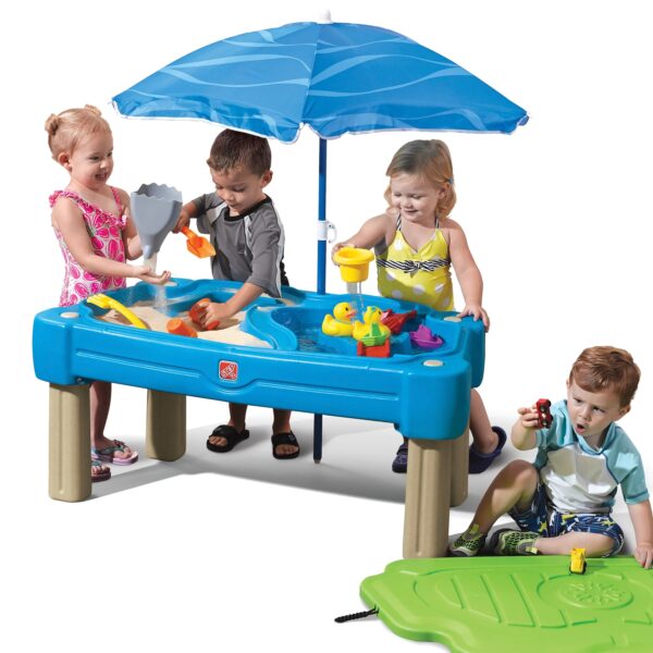 Step2 Cascading Cove Toddler Sandbox Water Table Cover and Umbrella