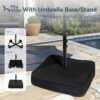 15ft Patio Umbrella Double-Sided Outdoor Market Extra Large Umbrella with Crank, Umbrella Base Included (Dark Red)
