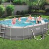 Bestway Oval Above Ground Pool Set (10' x 6'7" x 33")| Includes Filter Pump & ChemConnect Dispenser