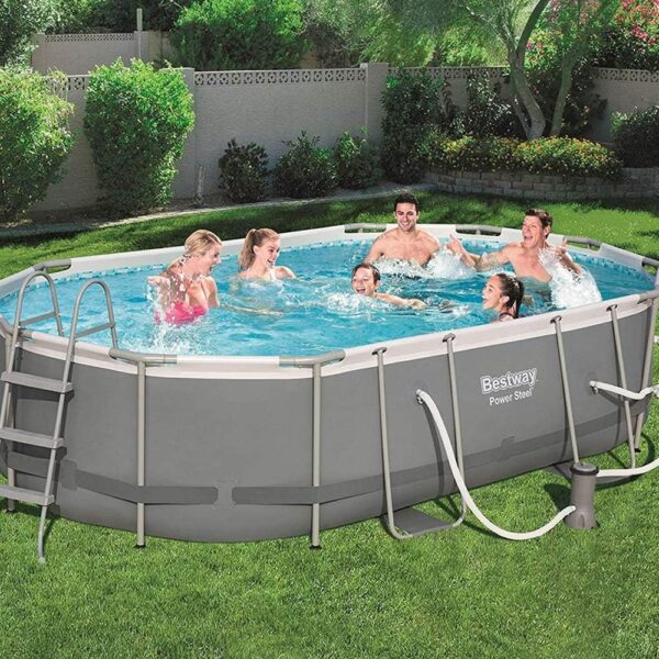 bf1049a802314caabebed50069fe4679 Bestway Oval Above Ground Pool Set (10' x 6'7" x 33")| Includes Filter Pump & ChemConnect Dispenser