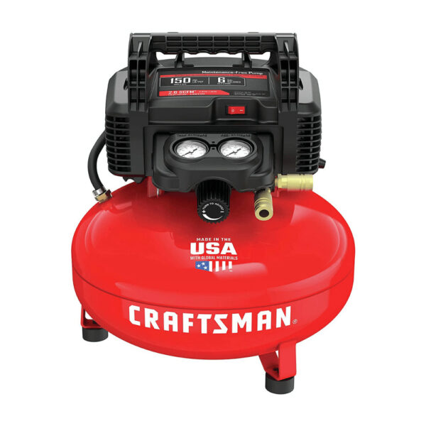 bf2d3a1ea0e5480c96006342ec30195d 6 Gallon Pancake Air Compressor, Oil-Free, 150 PSI, Portable with Accessory Kit
