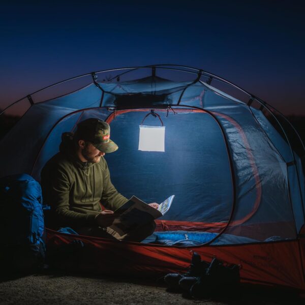 LuminAID 2-in-1 Solar Camping Lantern and Phone Charger - Inflatable LED Lamp for Camping, Hiking and Travel - Emergency Light for Power Outages, Hurricane, Survival Kits - As Seen on Shark Tank