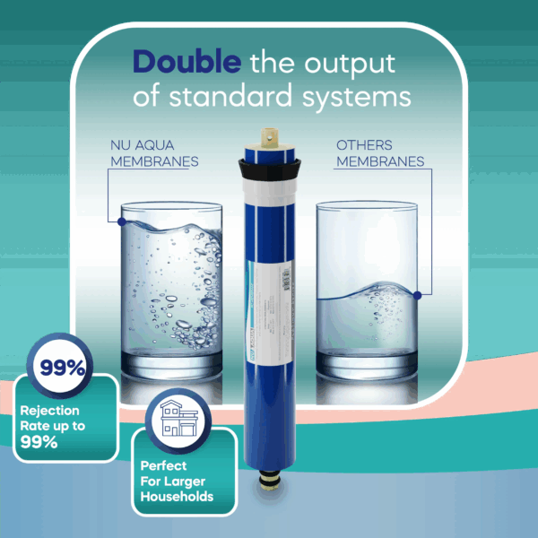 NU Aqua Platinum Series 6 Stage UV Ultraviolet 100GPD RO System with Booster Pump