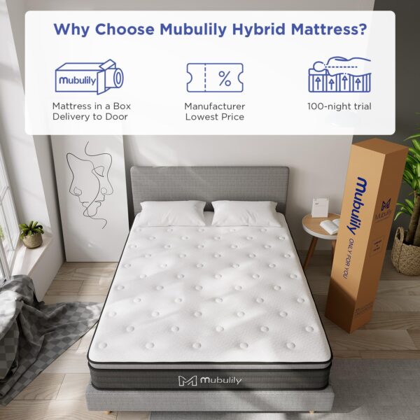 c01312f43dd54f2c84b2d0dffd9d736c Mubulily 10 Inch Hybrid Mattress in a Box with Gel Memory Foam