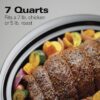 Portable 7-Quart Programmable Slow Cooker with Bowl Scraper, Stainless Steel
