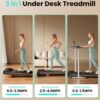 Walking Pad, Under Desk Treadmill with Incline for Home Office 2.5HP Portable Walking Treadmill with 280 Lbs Weight Capacity Walking Machine, Remote Control, LED Display