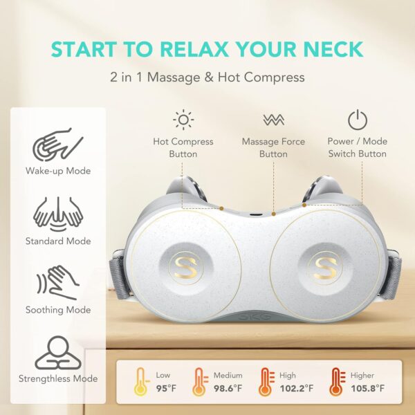 c0a6b46145574db59c295bc83b395faf Neck Massager, H7 Shiatsu Neck and Shoulder Massager with Heat to Relieve Deep Tissue Pain, Electric Kneading Massager