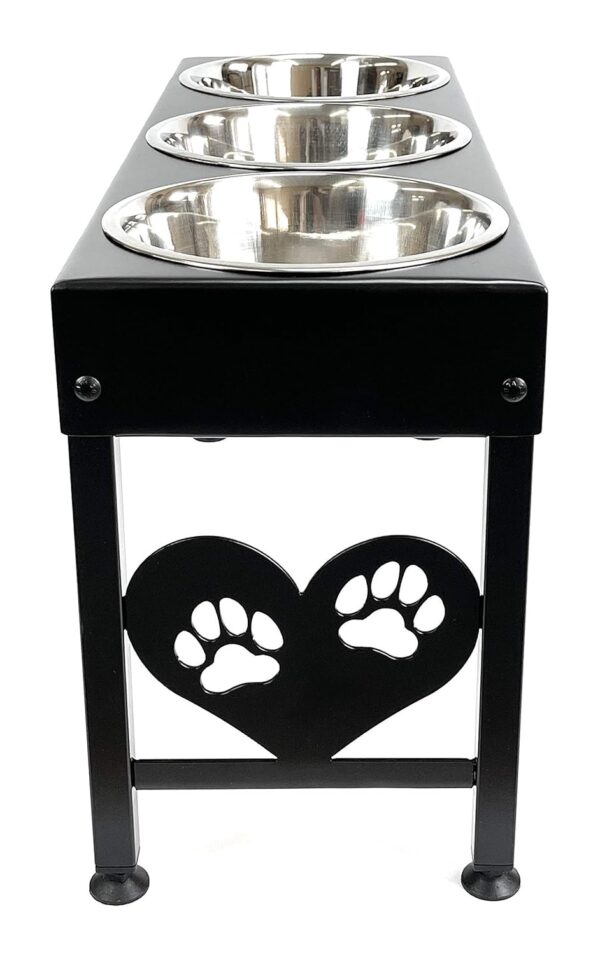c0c5690f884a426f85a9f291cebffbeb Pet Feeding Station Triple 3-Quart Metal Dog Bowl 16" Tall