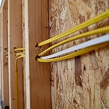 close up image showing Southwire NM-B Cables in a residential house jobsite