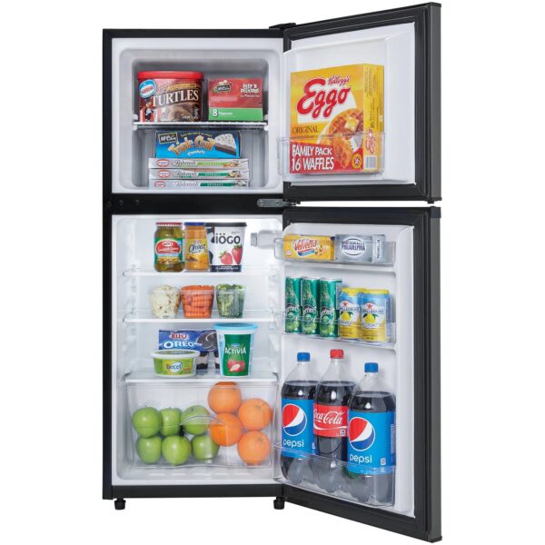 Danby DCR047A1BBSL 4.7 Cubic Feet Dual Door Compact Refrigerator, Black Steel