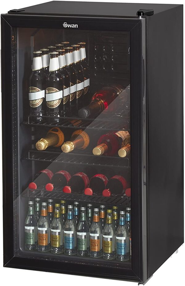 c25af65c7118483aa3325707976fc739 80L Glass Fronted Under Counter Fridge, Wine Beer and Beverage Cooler