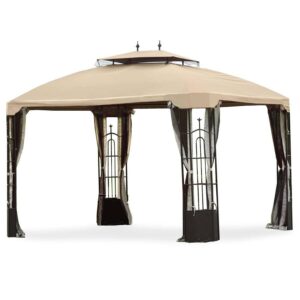 10 x 12 Bay Window Gazebo Replacement Canopy and Netting Riplock 350