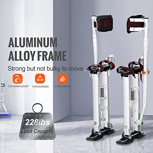 c3b8bff9c0a246c49eb75d3ce7279ab3 VEVOR Drywall Stilts, 18''-30'' Adjustable Aluminum Tool Stilts with Protective Knee Pads