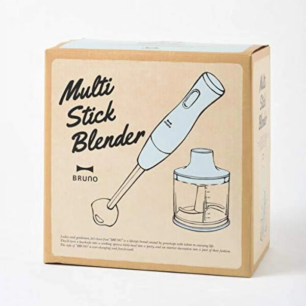 BRUNO Bruno Multi Stick Blender Attachment 3 types (Blender Whipper Chopper) Mixer Slim Compact Fashionable Fashionable Cute Cute Multifunctional Blue Gray BOE034-BGY