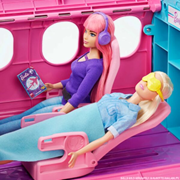 Barbie Dreamplane Airplane Playset with Puppy and Snack Cart, 15+ Accessories