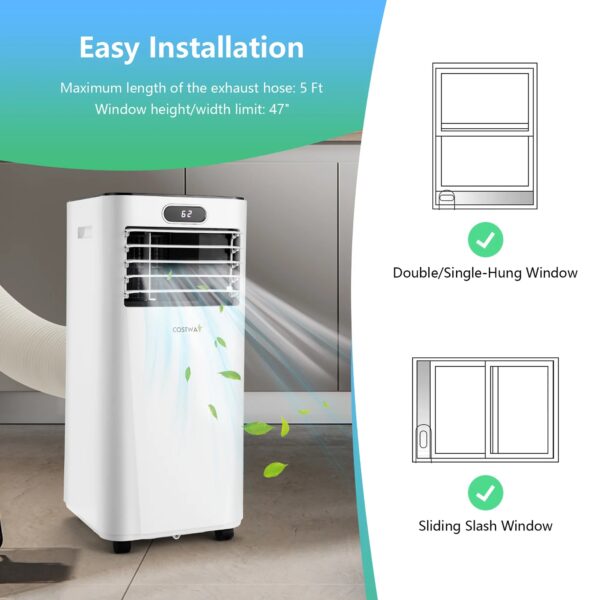 c4a09bfeb7544343a25548045ff7550a Costway 6000 BTU (10000 BTU ASHRAE) Portable Air Conditioner w/ Remote Control 3-in-1 Air Cooler w/ Drying White