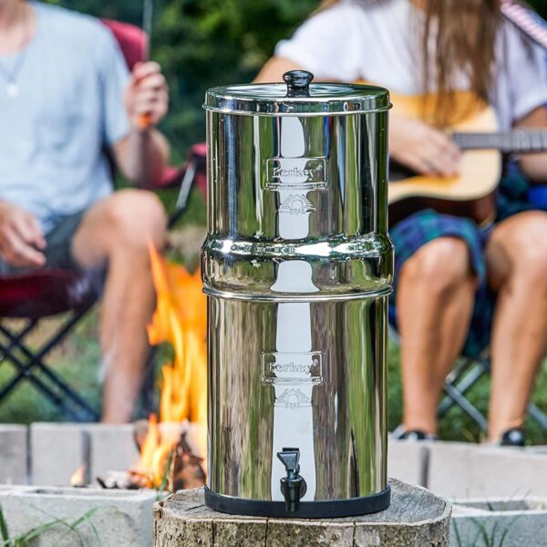 Travel Berkey Gravity-Fed Water Filter with 2 Black Berkey Purification Elements & Berkey Primer Combo Set