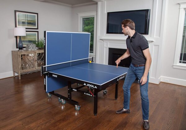 c4f43ae6d83843ccb02255cfd9666eb0 JOOLA Inside Professional MDF Indoor Ping Pong Table with Quick Clamp Table Tennis Net and Post Set - 10 Minute Easy Assembly - Tournament Quality - Foldable with Single Player Playback Mode