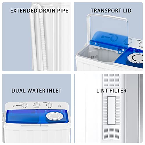 c4f712750bf045328d202af94ea53c6c Auertech Portable Washing Machine, 28lbs Twin Tub Washer Mini Compact Laundry Machine