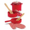Melissa & Doug Deluxe Wooden Kitchen Accessory Play Set - Pots & Pans (8 pcs)