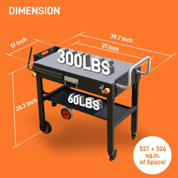 c583afa9691d428da5d110247666668c Portable Outdoor Grill Table, Folding Grill Cart Solid and Sturdy, Blackstone Griddle Stand Large Space, Blackstone Table with Paper Towel Holder, Grill Stand for Blackstone Griddle, Ninja Grills etc