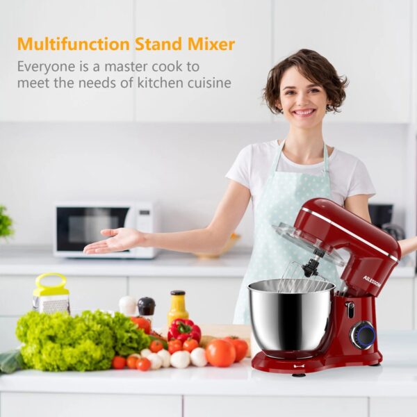 c591f1ac55d94b66a29b57a0a1858a11 Ailessom New Stand Mixer,6.5-QT 660W 10-Speed Tilt-Head Kitchen Electric Mixer with Bowl, Dough Hook, Beater, Whisk for Most Home Cooks, (Empire Red)