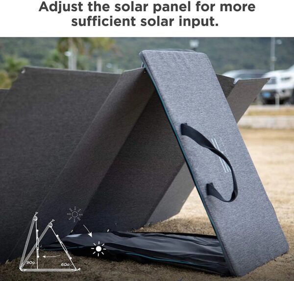 c59e063d52fa465abf7667015eb53e7a EcoFlow 160W Portable Solar Panel for Power Station, Foldable Solar Charger with Adjustable Kickstand, Waterproof IP67 for Outdoor Camping,RV,off Grid System