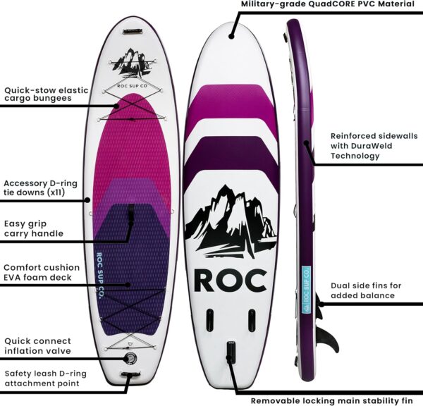 c5c13d08233045b5aeb169b6ebfddb93 Roc Inflatable Stand Up Paddle Boards 10 ft 6 in with Premium SUP Paddle Board Accessories, Wide Stable Design, Non-Slip Comfort Deck for Youth & Adults