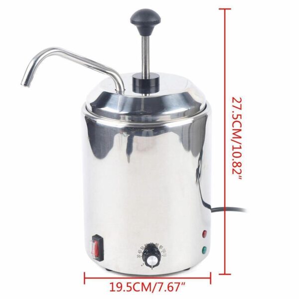 c5e15062bc0c4369b59110059299eec9 2.6 Qt Melted Butter Dispenser Nacho Cheese Warmer Popcorn Condiment Melter Warmer Pump Dispenser Nacho Cheese Sauce Melter Pump W/Heated Spout