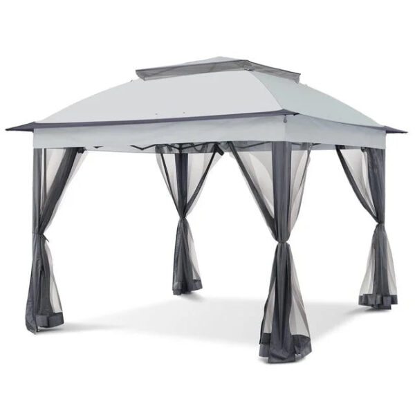 EAGLE PEAK Gazebo 121 11'x 11' Straight Leg Pop-Up Canopy(Gray)