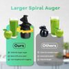 Masticating Juicer, 300W Professional Slow Juicer with 3.5-inch Large Feed Chute
