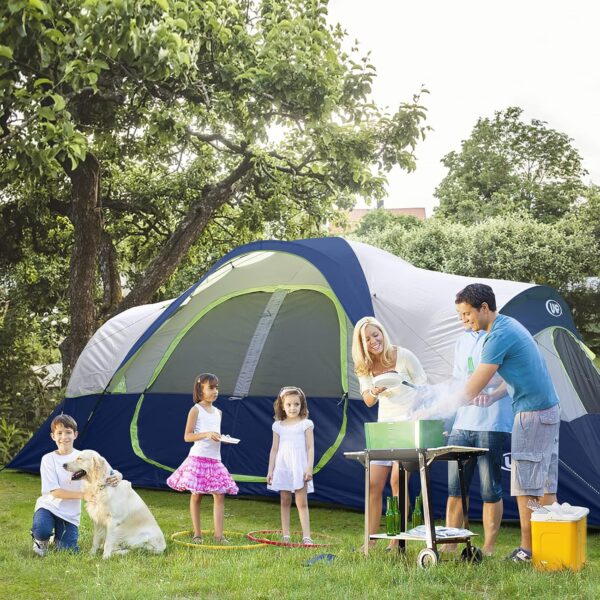 c688cea44c614c14a2a4a1d0057e4e88 Camping Tent 10-Person-Family Tents, Parties, Music Festival Tent, Big, Easy Up, 5 Large Mesh Windows, Double Layer, 2 Room, Waterproof, Weather Resistant, 18ft x 9ft x78in