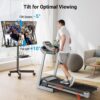 Mobile TV Stand for 23-60 Inch LCD LED Flat/Curved Panel Screen TVs, Tilt TV Cart Holds up to 88Lbs Portable Stand with Laptop Shelf Rolling Floor Max VESA 400x400mm (PSTVMC06)