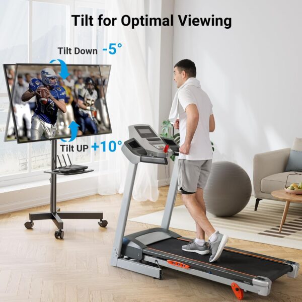 c693ca76e76b46b89214d036017d1573 Mobile TV Stand for 23-60 Inch LCD LED Flat/Curved Panel Screen TVs, Tilt TV Cart Holds up to 88Lbs Portable Stand with Laptop Shelf Rolling Floor Max VESA 400x400mm (PSTVMC06)