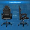 Racing Office Computer Video Game Chair, Without footrest, Black